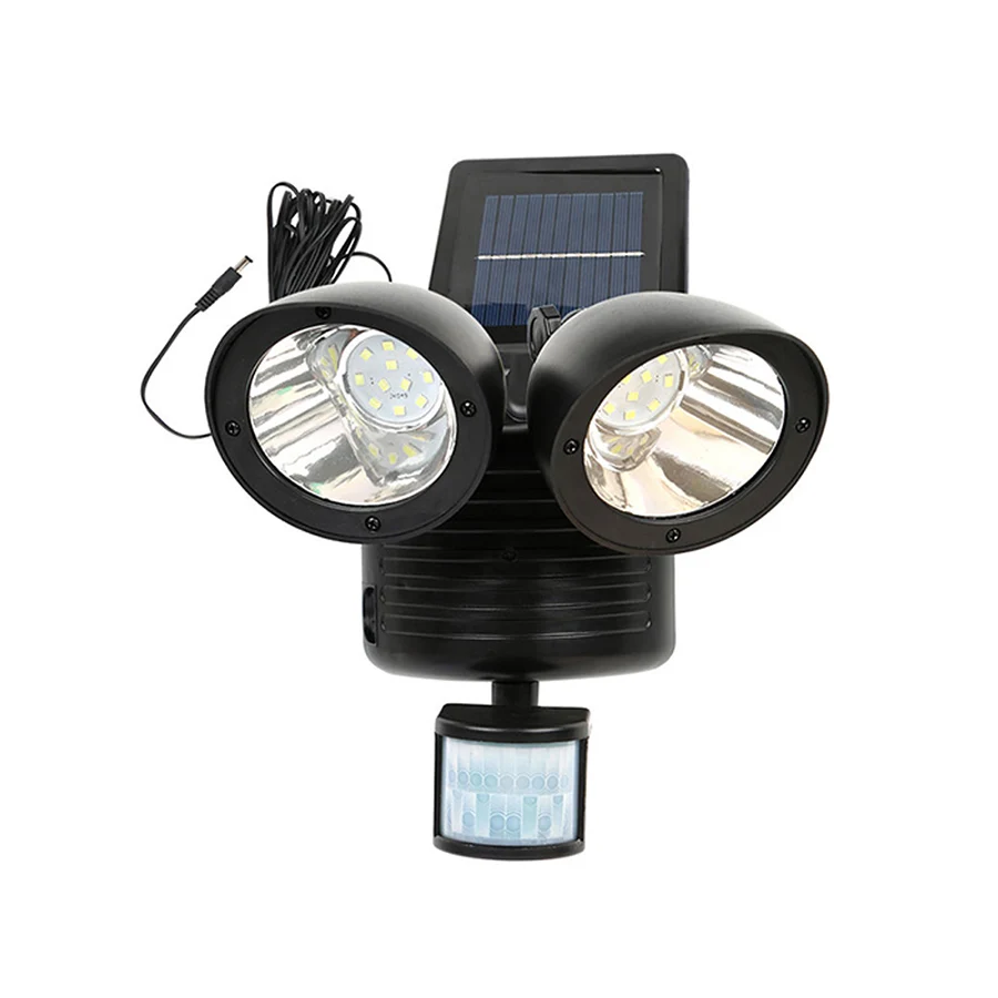Cabeças de Luz Parede de Luz Sensor de Movimento Água ao ar Holofotes de Segurança Pir à Prova Levou Rotable Duas Solar d' Livre Indoor Jardim Quintal Noite 22 13 Cheap Lâmpadas solares