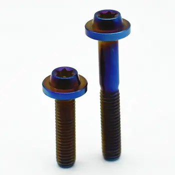

2 pcs Rider Modification Ti Bolts M6 x10-90mm Modified Torx Socket Head Burned Blue Color Grade 5 Titanium Screws Ti Fastener