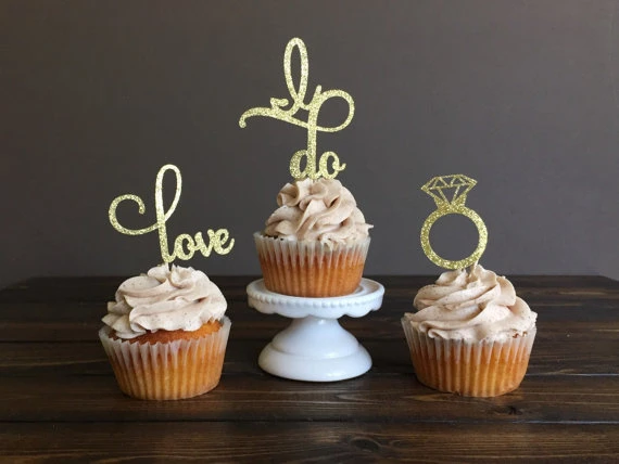 20pcs Glitter Gold Love Cake Cupcake Toppers Wedding Engagement Decoration 20pcs Glitter Gold Love Cake Cupcake Toppers Wedding Engagement Decoration