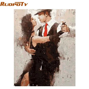 

RUOPOTY Frame Passionate Tango DIY Painting By Numbers Modern Abstract Handpainted Canvas Painting For Home Wall Art Picture