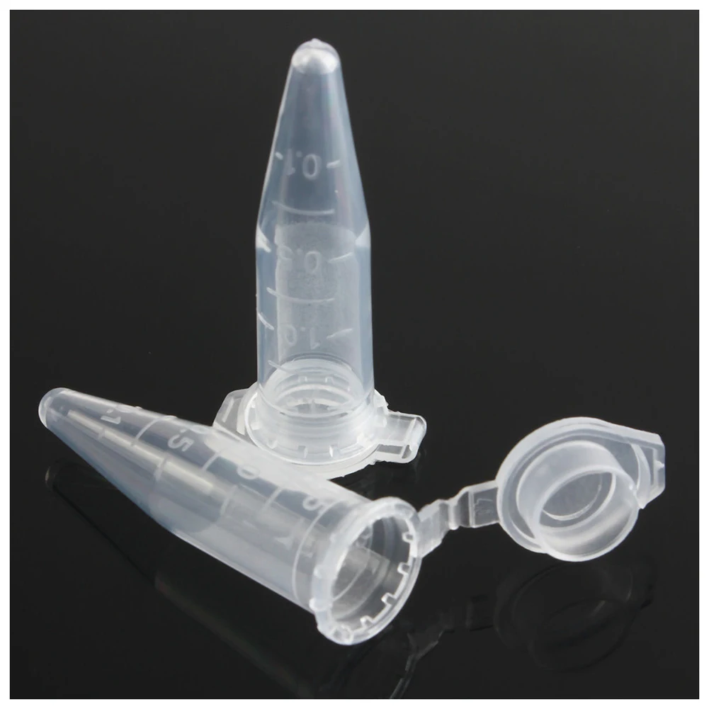 Plastic Test Tubes Centrifuge Tube 100PCS 1.5ml Lab Mini Plastic Test Tube Centrifuge Vial Snap Cap 42x11mm Clear