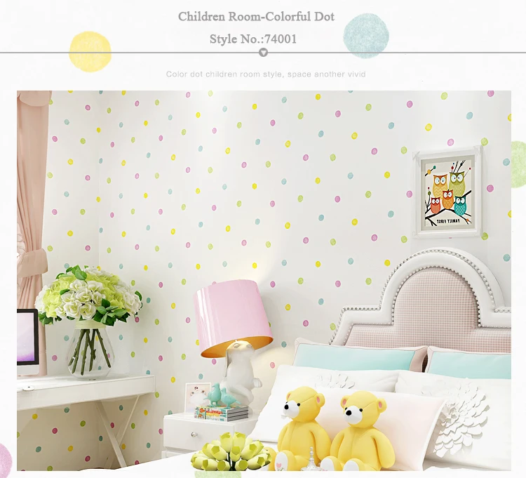ورق حائط صغير منقطة لغرفة الأطفال ورق جدران من القماش غير المنسوج لفات ديكور منزلي لغرفة الأطفال dots wallpaper polka dot wallpaperwallpaper for children aliexpress