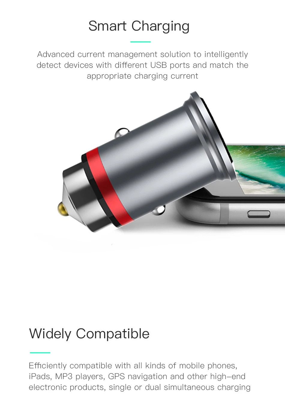 !ACCEZZ USB Car Charger Dual Port Adapter 3.1A 5V With LED Charger Universal For Xiaomi iPhone XS XR Huawei Samsung Mobile Phone (8)