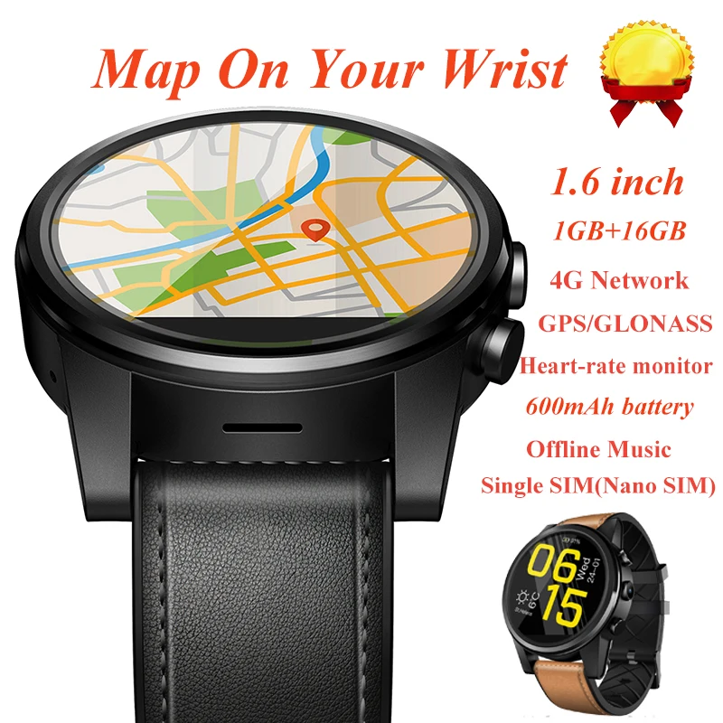 Zeblaze Thor 4 PRO Смарт часы для мужчин 4G 1 6 дюймов gps/ГЛОНАСС четырехъядерный 16 Гб 600 мАч