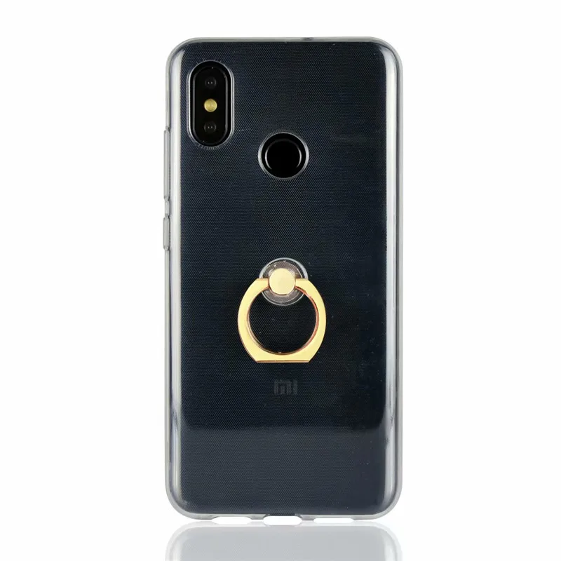 

Mobile Phone Bags Cases For Xiaomi Mi 8 SE TPU Clear Silicone Case Crystal Cover With Finger Ring Kickstand A2 A1 6 5 5a 5s 4x 4