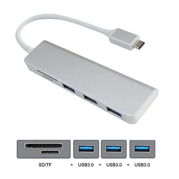 

Type-C USB-C Thunderbolt3 to 3 Ports Hub With SD TF Card Reader for Laptop & Phone