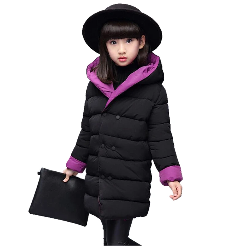 

2018 Children Outerwear Winter Jackets Girl Hooded Baby Teenage Girls Winter Coat Cotton-Padded Parkas For Kids Clothes JW4005