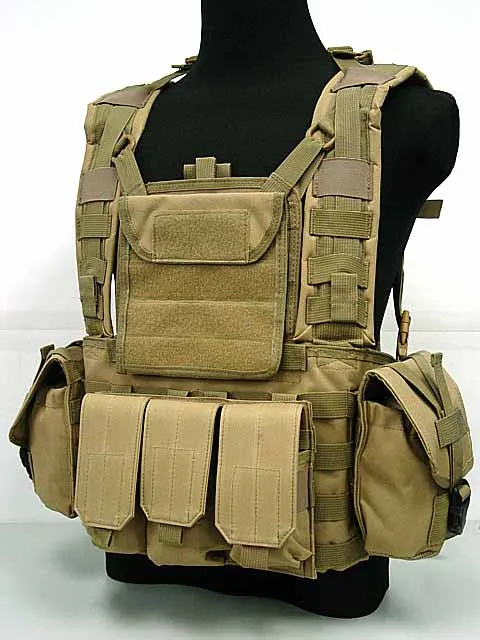 OAREA Chaleco táctico Sling Rig Combat Recon Gear Chaleco con bolsa de revista para juegos de caza de airsoft