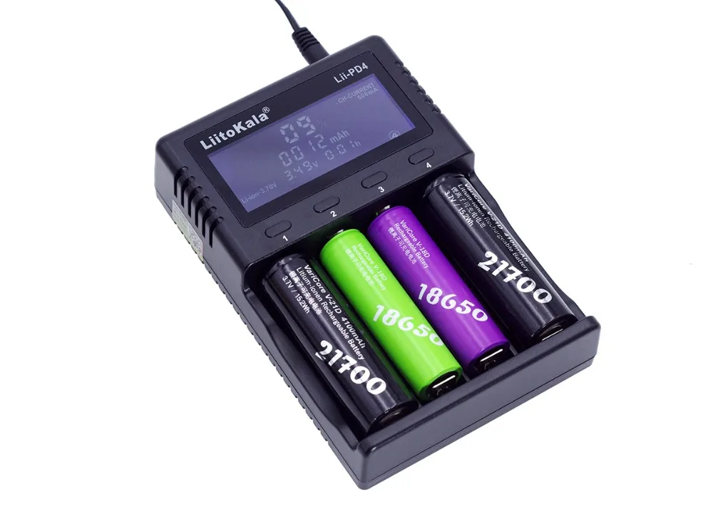 Liitokala Lii-S2 S4 PD4 402 202 100 18650 зарядное устройство для аккумуляторов 1,2 в 3,7 в 3,2 в AA21700 NiMH литий-ионный аккумулятор умное зарядное устройство+ 5 В разъем
