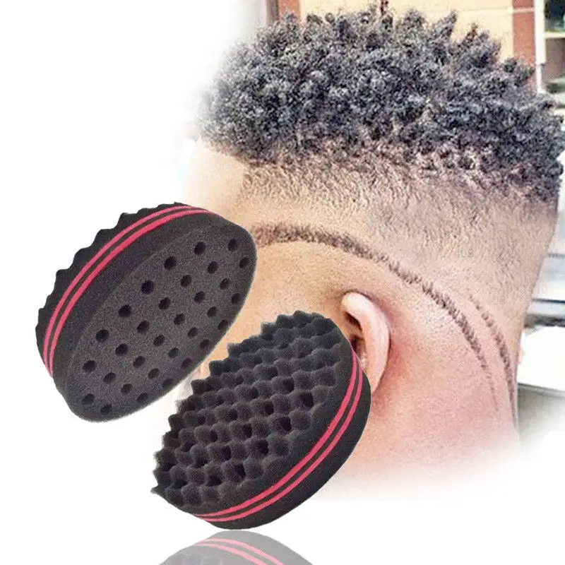 

Double Sided Barber Hair Brush Sponge Dreads Locking Twists Coil Afro Curl Wave