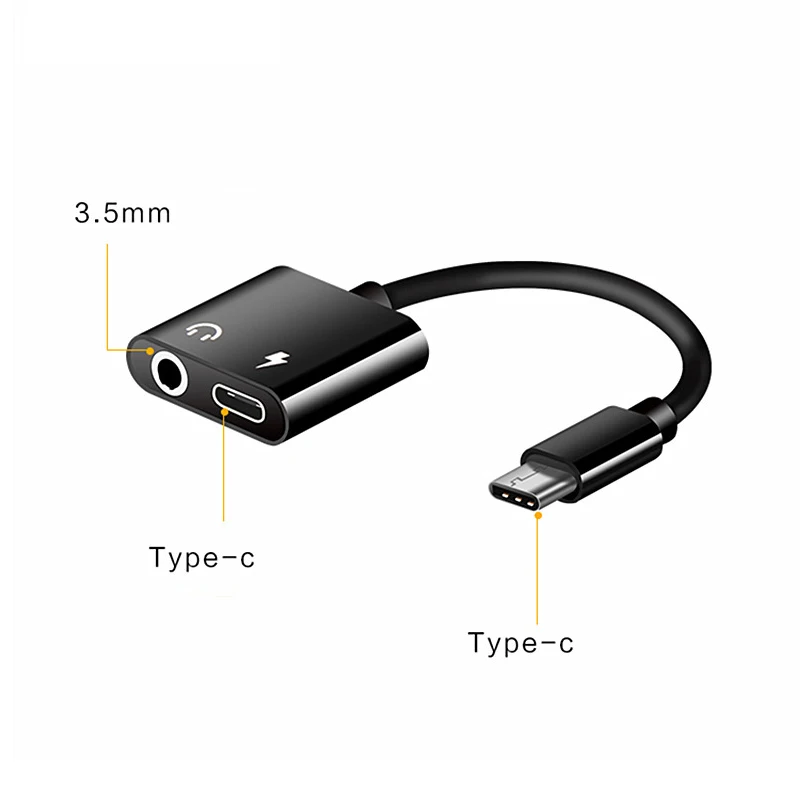 USB Type C To 3.5mm Splitter Adapter For Samsung Xiaomi ...