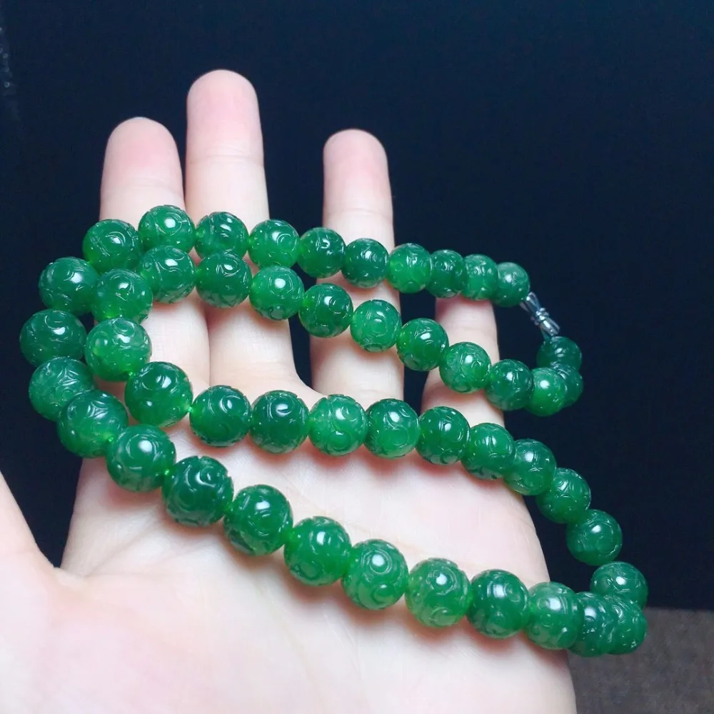 Jasper Necklace Natural Russia Origin Green Jasper Beads Female's Necklaces for Women's Hologram Nacklaces