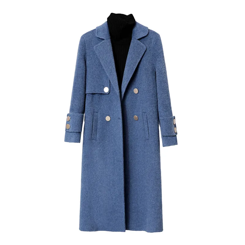 Manteau Droite Et 3 2 1 Femelle Longue Lâche Épaississement Mme De Automne Mode Femmes Section Laine Nouvelle Populaire D'hiver wBgnx