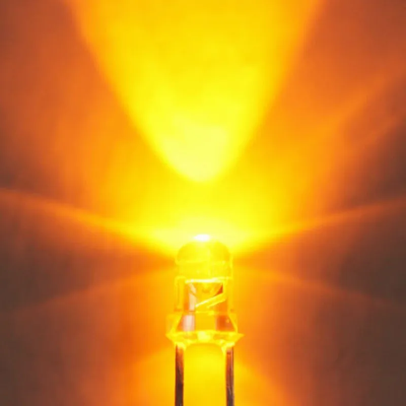 free shipping 1000pcs 3mm Orange Candle Light Flicker Ultra Bright