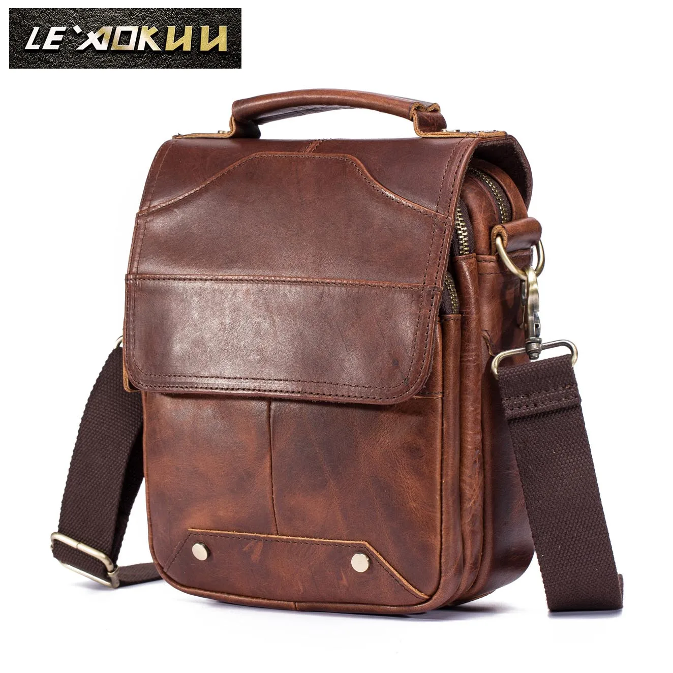 Quality Original Leather Male Casual font b Shoulder b font Messenger font b bag b font