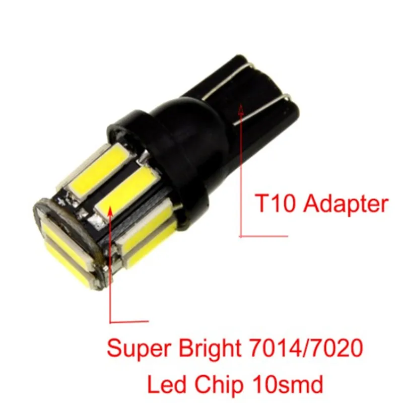 Цельнокроеное платье W5W 10 7020 SMD автомобилей T10 светодиодный 194 168 Клин Замена обратный инструмент Панель лампы белого лампы для Габаритные огни