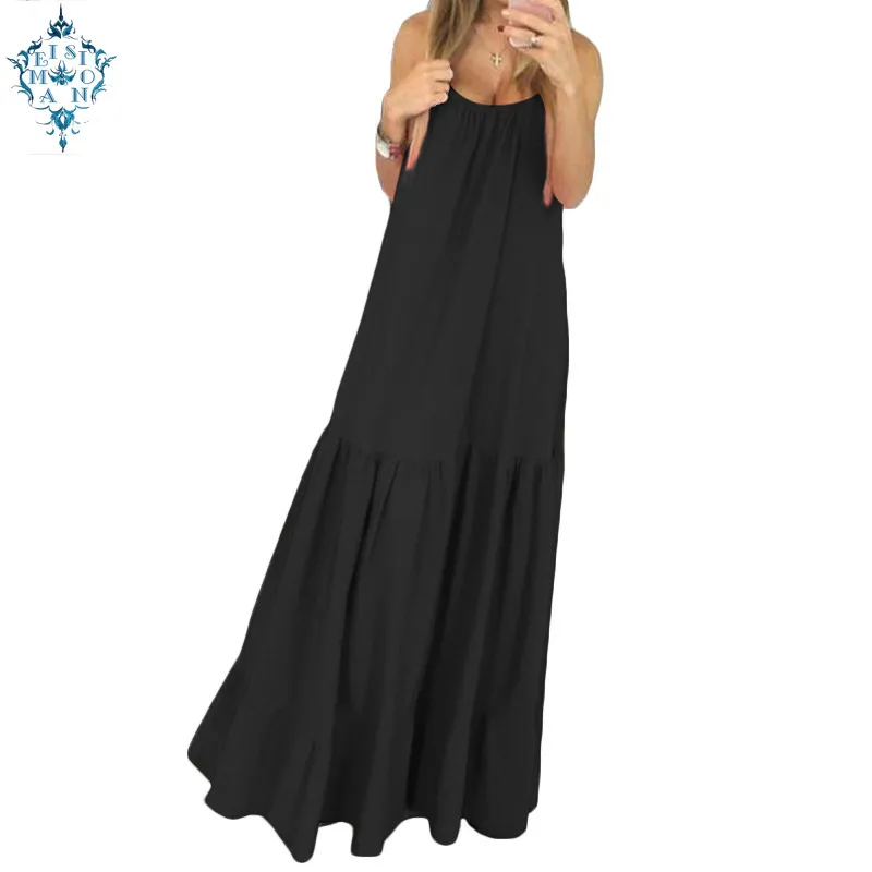 Ameision Boho для женщин Лето 2019 г. сексуальное платье без рукавов Спагетти ремень