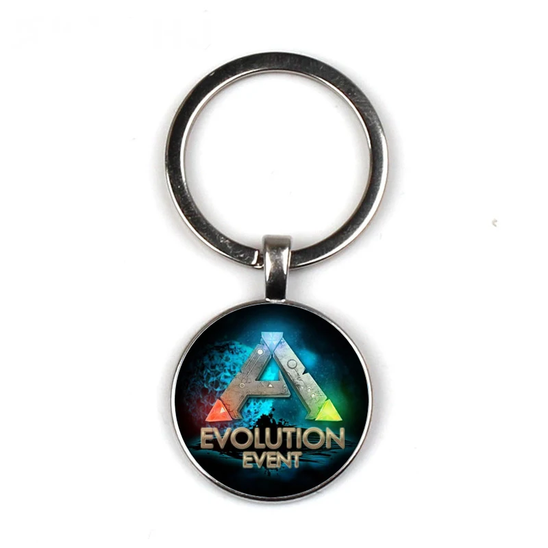 

Ark Survival Evolved Key Chain Holder Glass Dome Ark Logo Dragon Men Women Keyrings Gift Keychain Jewelry Game Souvenir Konminry
