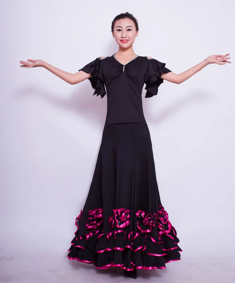 Бальное платье для танцев, новейший дизайн, Женская Современная юбка для танго, вальса/стандартные костюмы для бальных соревнований