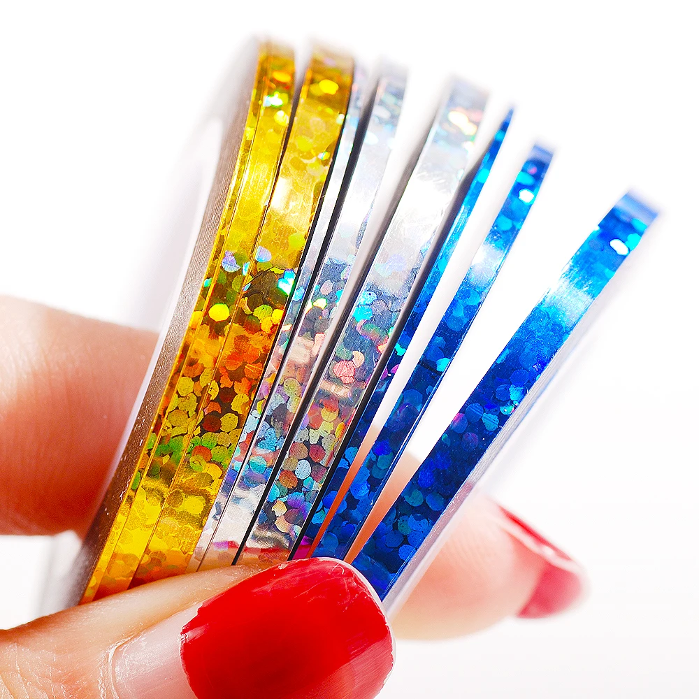 3 Rolls/bag 1MM 2MM 3MM Mixed size Glitter Rolls Striping Tape Line Nail Art Tips Decoration Sticker Decals Tools nail stickers nail art tools nail art decoration nail decals