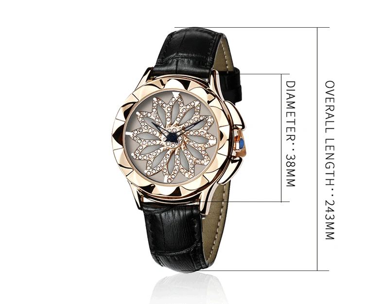 New Rose Gold Watch Woman Quartz Watches Ladies Bracelet Watch Lady 360 Degree Rotation Cool Girl Clock Luxury Relogio Feminino