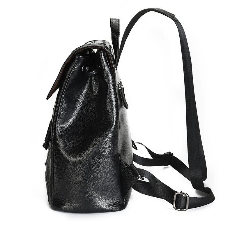 Зимний дизайнерский женский рюкзак на шнурке из натуральной кожи с узором «крокодиловая кожа», женский рюкзак, винтажная школьная сумка для молодых девушек