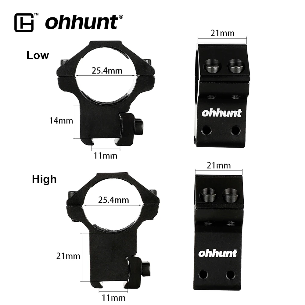 Ohhunt 2 шт. 1 Дюймовые тактические кольца для прицела 11 мм крепление направляющей