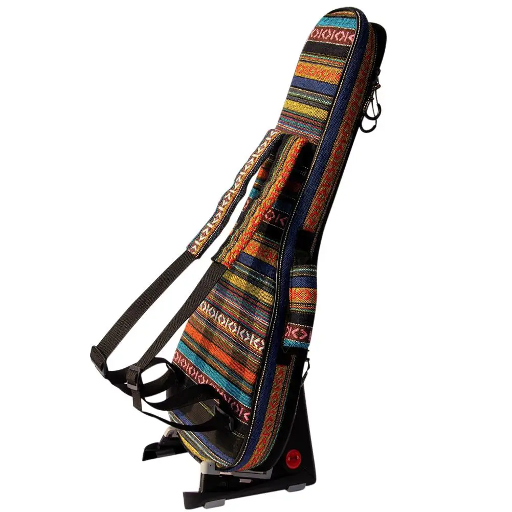 21/23/26 Inches Ethnic Knitting Style Ukulele Bag Backpack Double Shoulder Strap Cotton Padded Ukelele Carrying Case