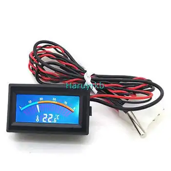 

Digital LCD Thermometer Meter Gauge C/F MOD Pointer Temperature Waterproof probe sensor 12v 24v PC 4-pin connector