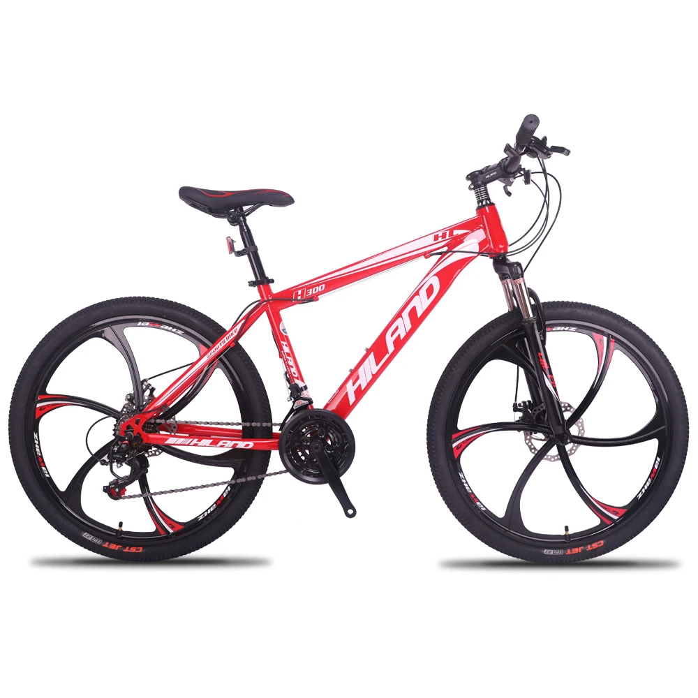 HILAND 26'' Mountain Bike 21/27 Speed Steel Bicycle Bike Double Disc Brake MTB Suspension Fork Bicycle with Shimano TZ50 HILAND 26'' Mountain Bike 21/27 Speed Steel Bicycle Bike Double Disc Brake MTB Suspension Fork Bicycle with Shimano TZ50