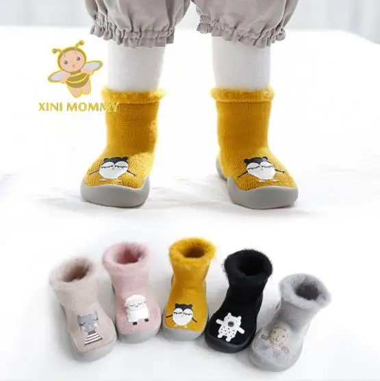 

first walkers girls toddler shoes first step baby boys walker home slippers winter warm sock shoe with rubber soles soft booties