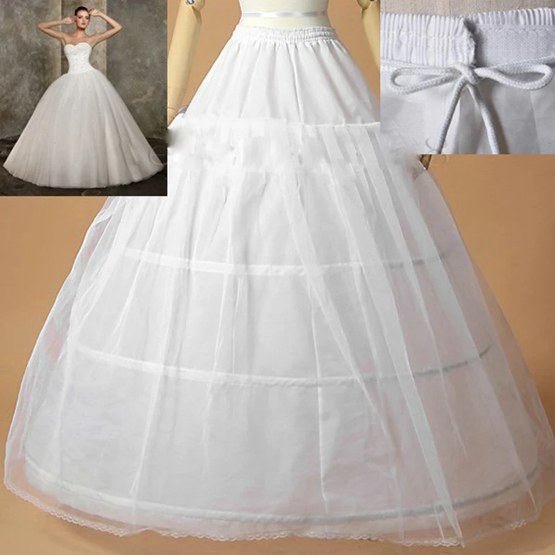 White A Line 1 Hoop Wedding Dress Bridal Promo Crinoline Petticoat Skirt Slips