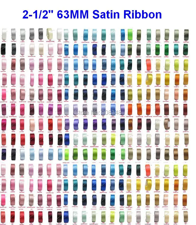

2-1/2'' 63mm 100% polyester double sided satin ribbon solid color satin ribbon for gift hair bows garments Accessories