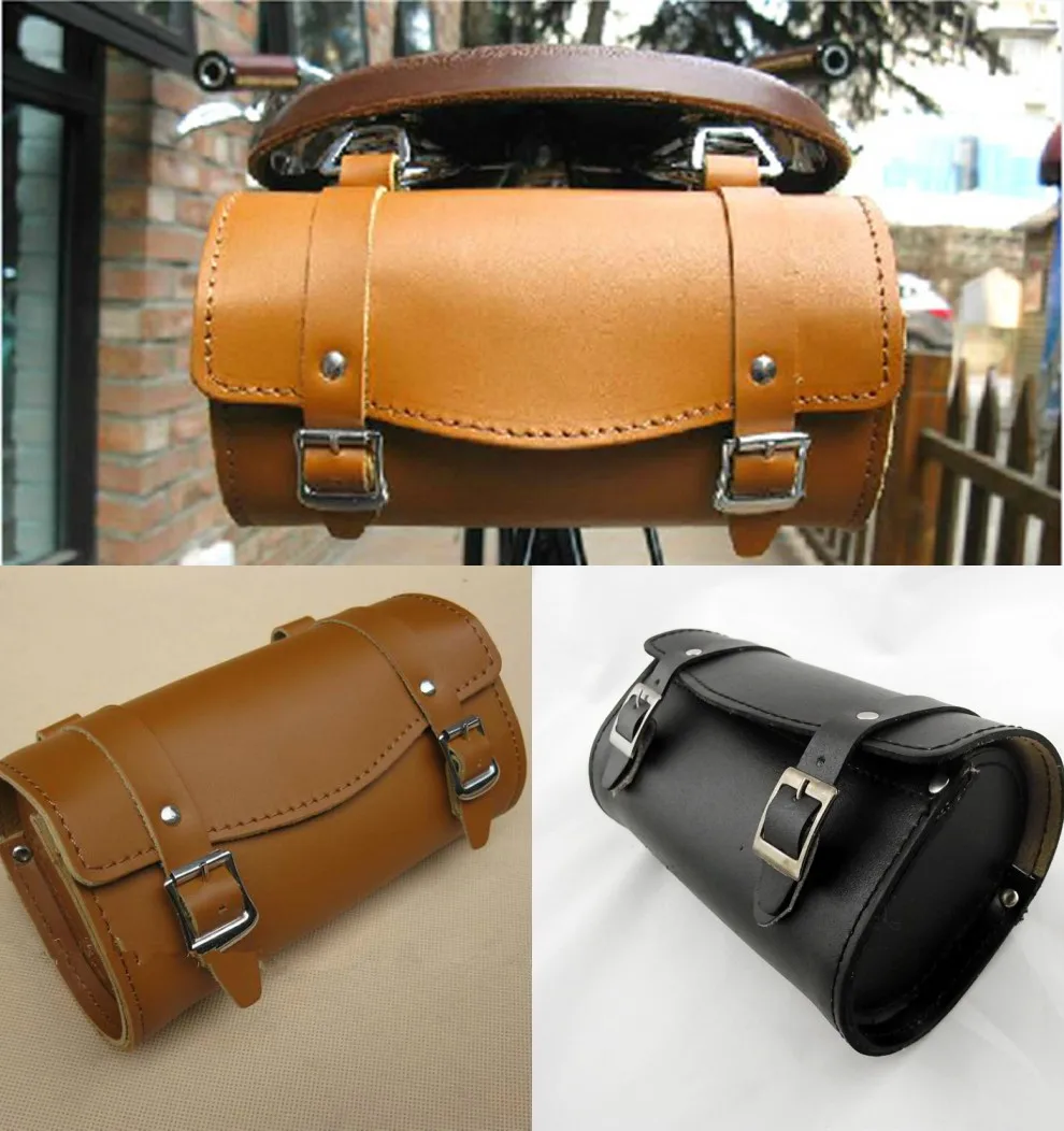 Pure leather Comfortable Soft Vintage Bicycle Saddle Tool