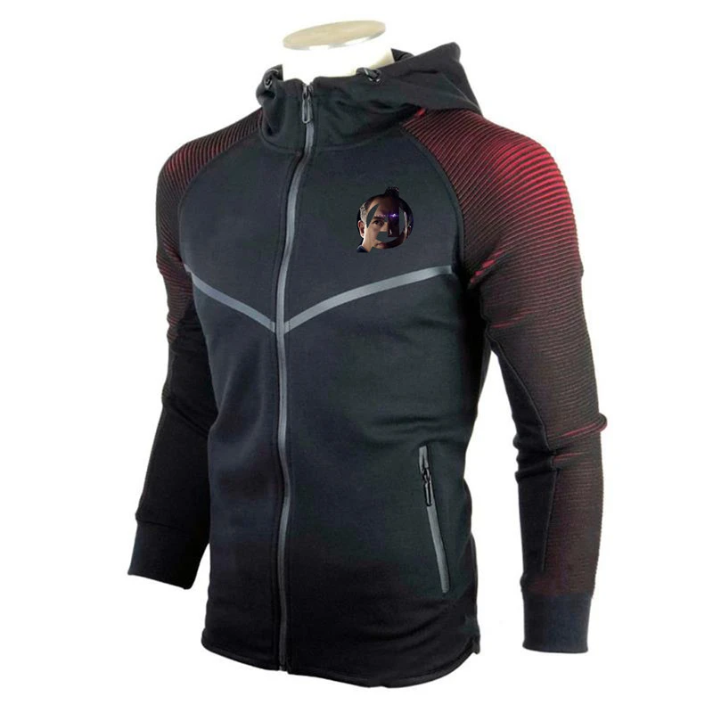 Avengers Endgame Iron Man Sweatshirt Long Sleeve Zipper Pocket Breathable Print Sports Outdoor Fitness Tights For Men's Top