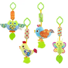 Infant Wind Chimes Plush Toys Hanging Newborn Crib Car Lathe Butterfly/Bird/Chicks/Owl Animal Baby Bed Rattles Bell Toy