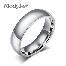 Новая мода, 6 мм, простые классические кольца, кольца из нержавеющей стали для мужчин и женщин, высокое качество, ювелирные изделия