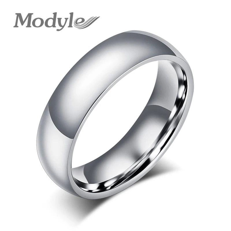 

Modyle New Fashion 6MM Wide Simple Classic Rings Stainless Steel Rings for Men and Women High Quality Ring Jewelry