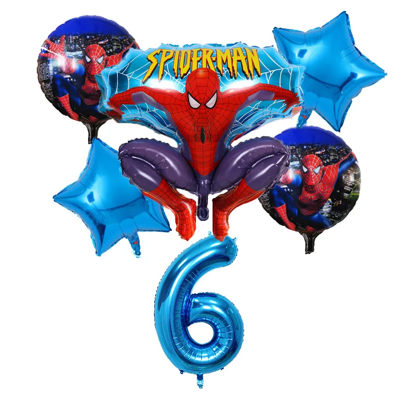 6 шт./лот шары с изображениями Человека-паука 40 дюймов Количество воздушных шаров набор Человек-паук вечерние надувные гелиевые фольгированные шары украшения на день рождения - Цвет: 6