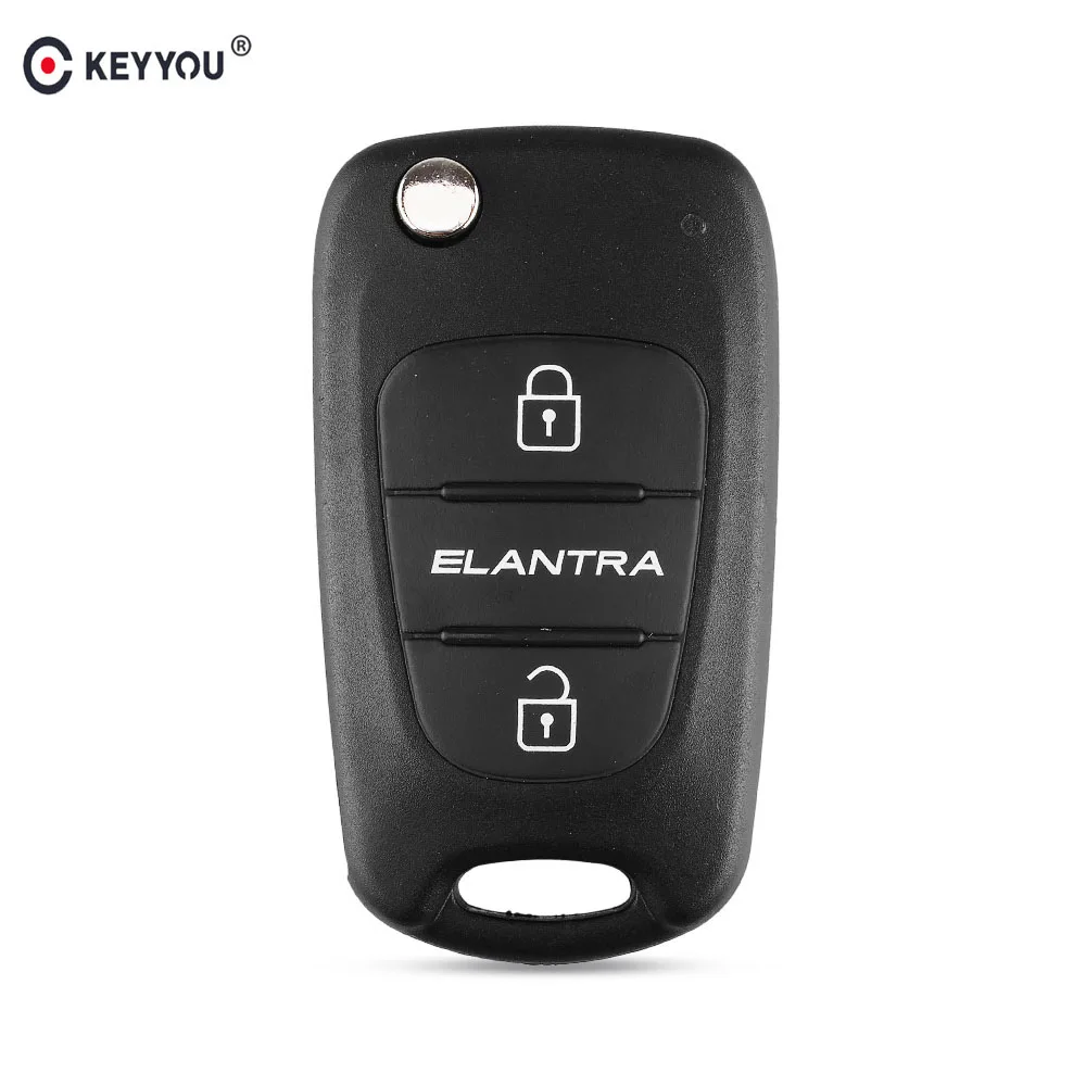 

KEYYOU Replacement Flip Folding Car Key Shell Case Fob for HYUNDAI Elantra Key Fob 3 Buttons Remote Key Case Auto Key