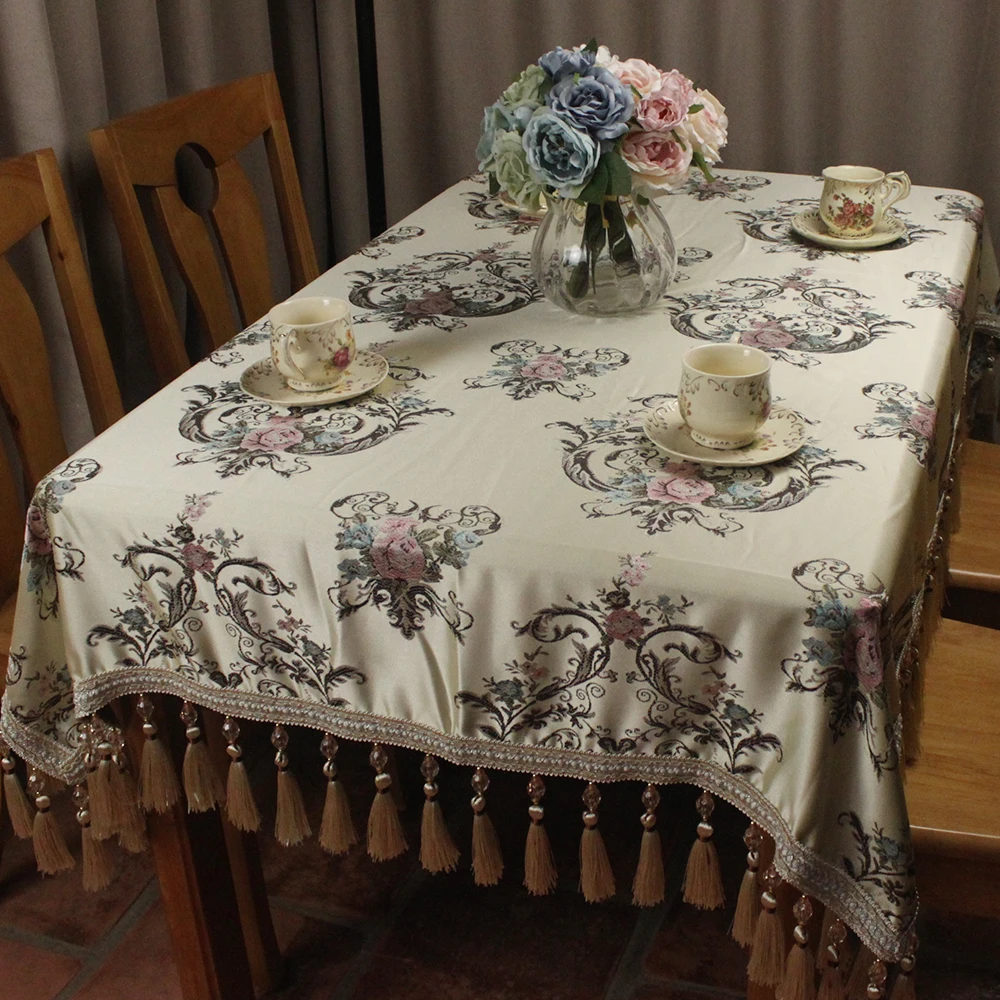 Светильник CURCYA, желтый жаккард, роскошная скатерть, прямоугольная ...