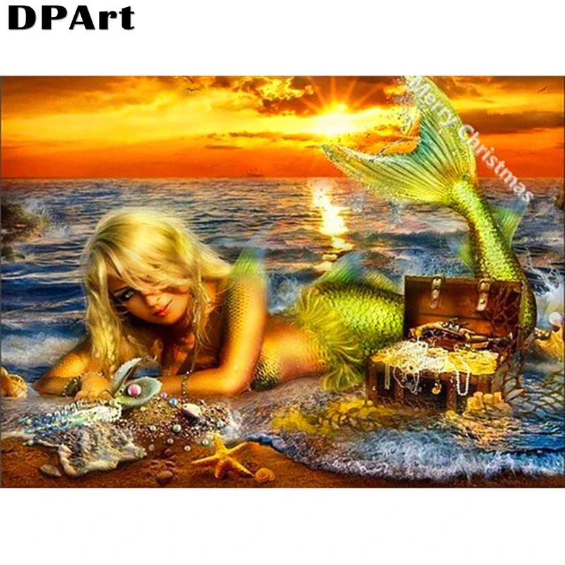 

Diamond Painting Full Square/Round Drill Mermaid 5D Daimond Painting Embroidery Cross Kit Stitch Mosaic Rhinestone Picture L407