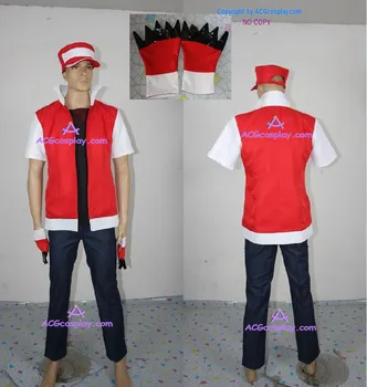 

pokemon Ash Ketchum cosplay Costume include cap red costume version