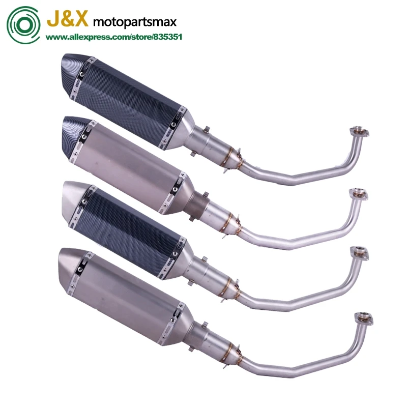 Motorcycle Scooter Exhaust Muffler Full System Middle Pipe ...