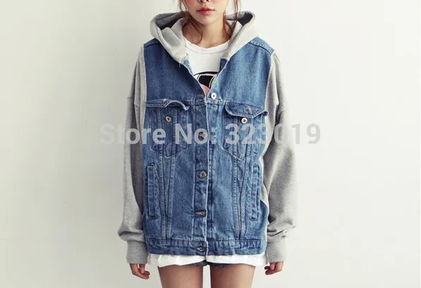 À Veste Avec Denim De L'acide Baseball Femmes Wear Dans Capuche Lavage Sport qHq4AY