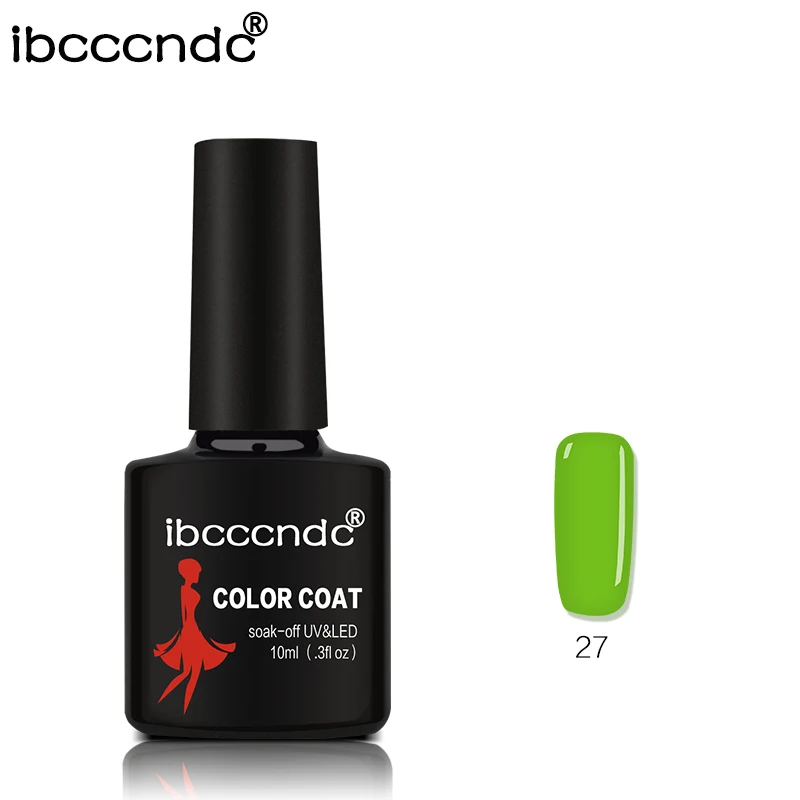 Ibcccndc брендовый гель для дизайна ногтей для женщин, долговечный, быстросохнущий, 10 мл, пигмент, цвет телесного вина, красный, белый, синий, УФ светодиодный Гель-лак - Цвет: 27