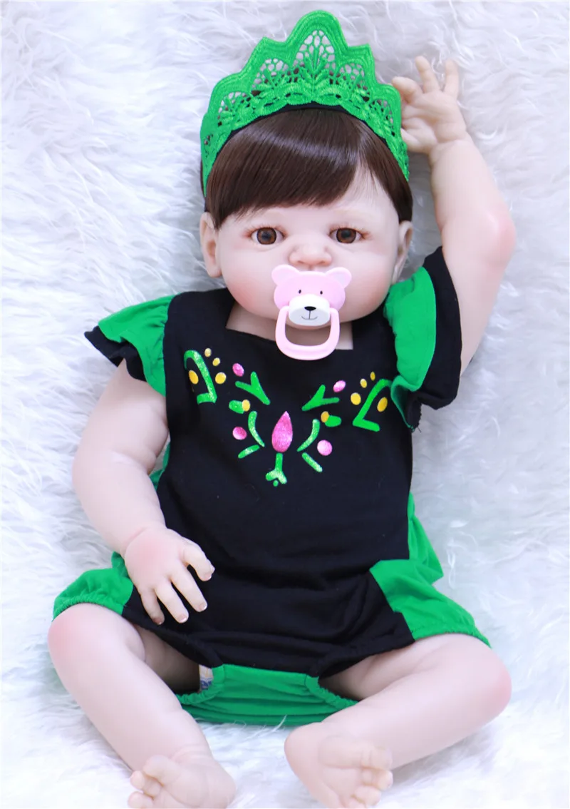 55 см полный Средства ухода за кожей Slicone Reborn Baby Doll Игрушечные лошадки Симпатичные поддельные Новорожденные девушка куклы Bebe подарок для