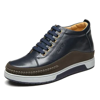 

Good Quality Men's Invisible Elevator Leather Shoes Taller High Casual Comfortable Increased Height 7CM Outdoor Walking Shoes