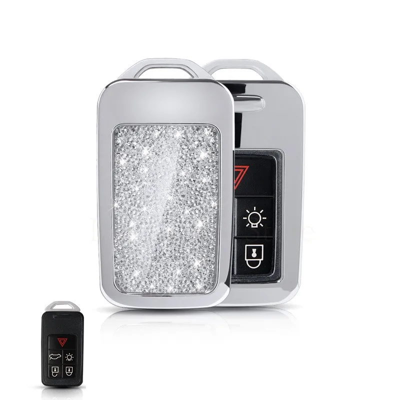 

Car Remote Key Case Shell Cover Car Styling Creative Diamond Key Cover For volvo xc60 xc90 v60 s60 c70 v40 s40 Car Accessories