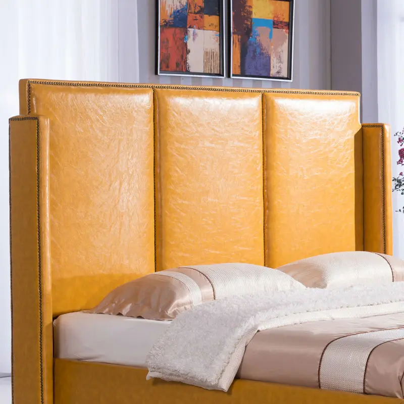 CIFF Modern Genuine Leather Bed, Silver Pu Leather Bed For Bedroom Furniture CIFF Modern Genuine Leather Bed, Silver Pu Leather Bed For Bedroom Furniture